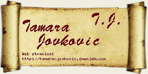 Tamara Jovković vizit kartica